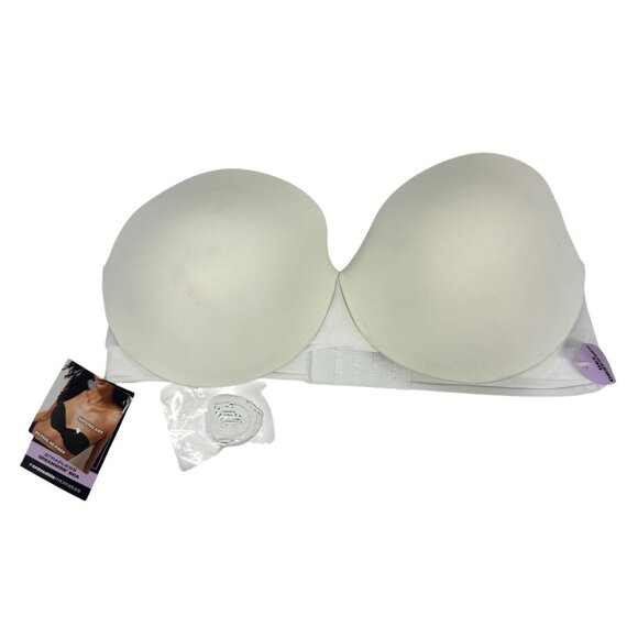 Maidenform Strapless Dreamwire White Bra 36C 5 Way Adjustable Straps Mesh Design - Picture 1 of 9